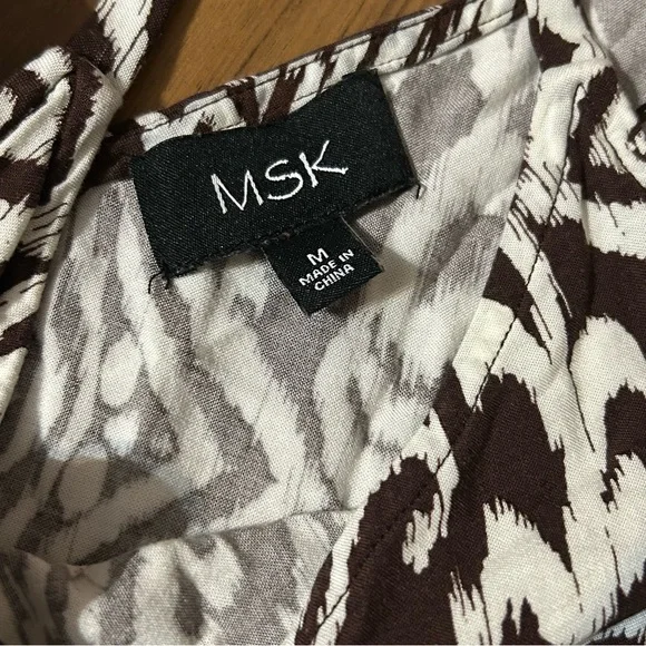 MSK Brown Printed Maxi Dress Lightweight Rayon - Picture 4 of 9